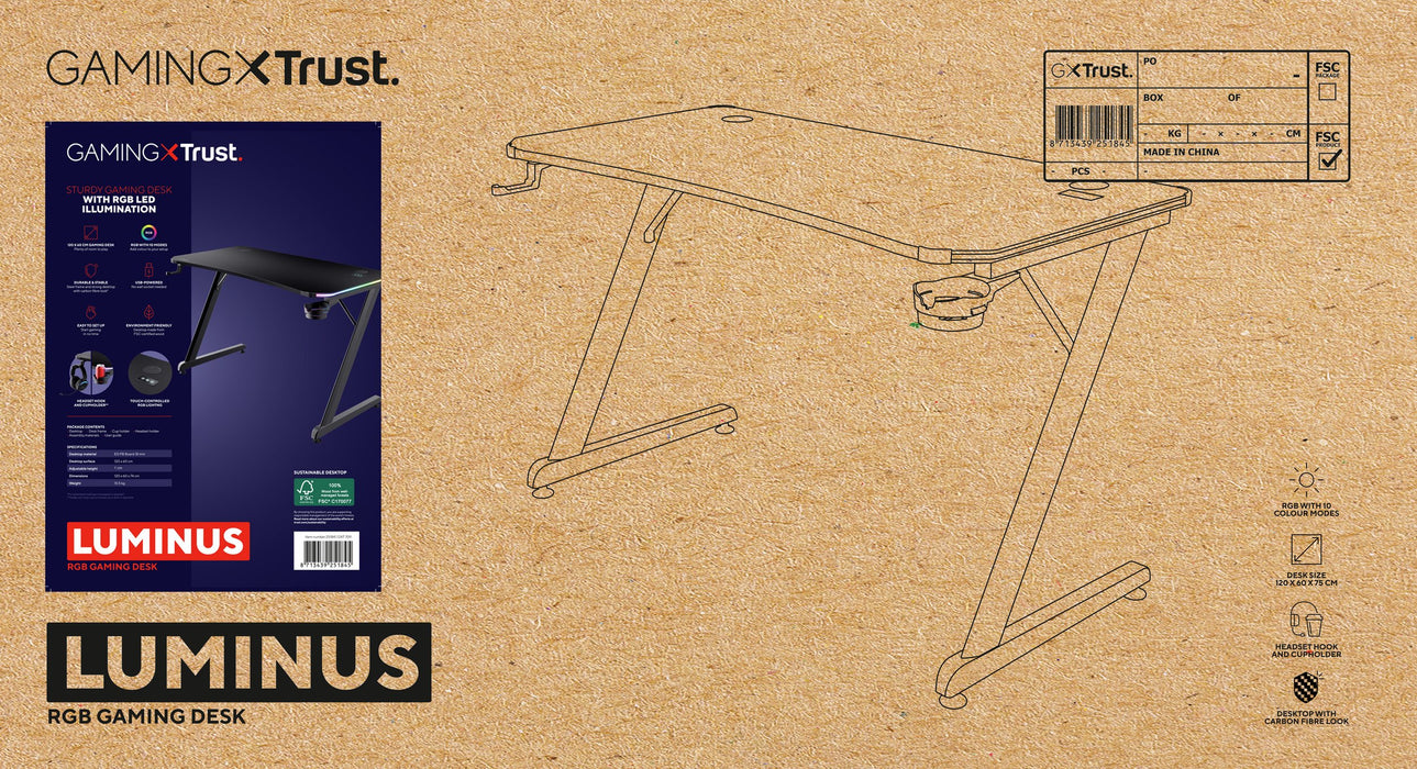 EAN 8713439251845 - Trust GXT 709 LUMINUS Negro imagen 9