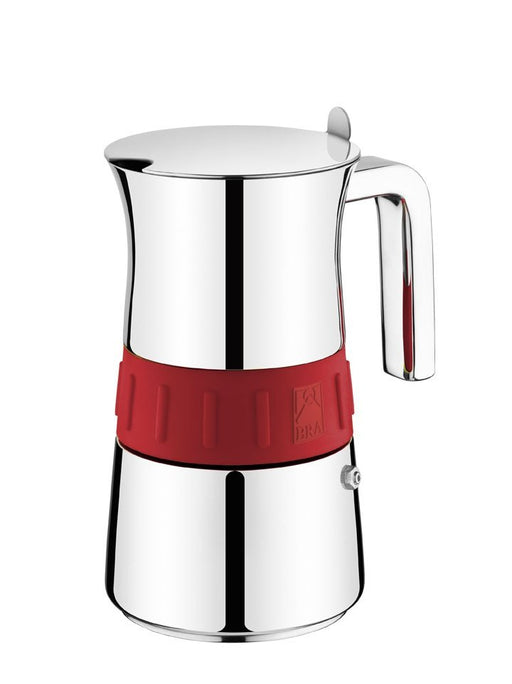 EAN 8411796100300 - BRA 170566 cafetera manual Cafetera italiana Rojo, Acero inoxidable imagen 1