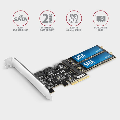 EAN 8595247906984 - Axagon PCES-SA4M2 PCIe Controller 2x internal SATA 6G port+ M.2 B-key tarjeta y adaptador de interfaz Int imagen 2