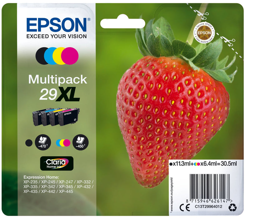 EAN 8715946626154 - Epson Strawberry C13T29964022 cartucho de tinta 1 pieza(s) Original Negro, Cian, Magenta, Amarillo imagen 1