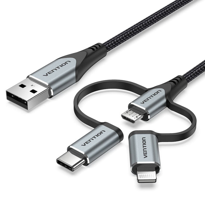 EAN 6922794752856 - Vention CQJHF cable de teléfono móvil USB A Lightning + micro-USB B + USB C imagen 7