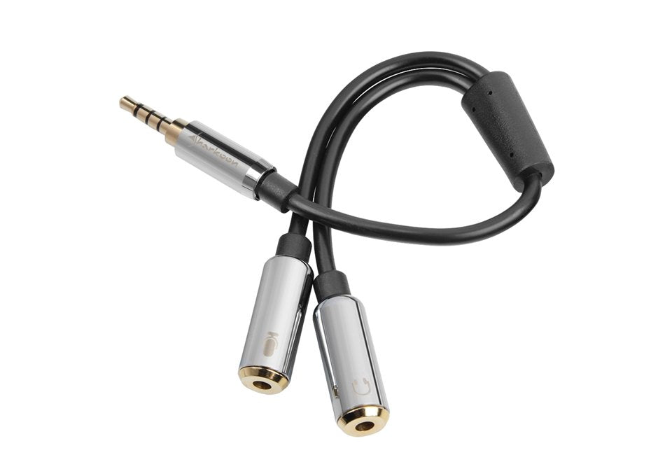 EAN 4044951019632 - Sharkoon 0.12m, 3.5mm/2x3.5mm cable de audio 0,12 m 3,5mm Negro, Plata imagen 3
