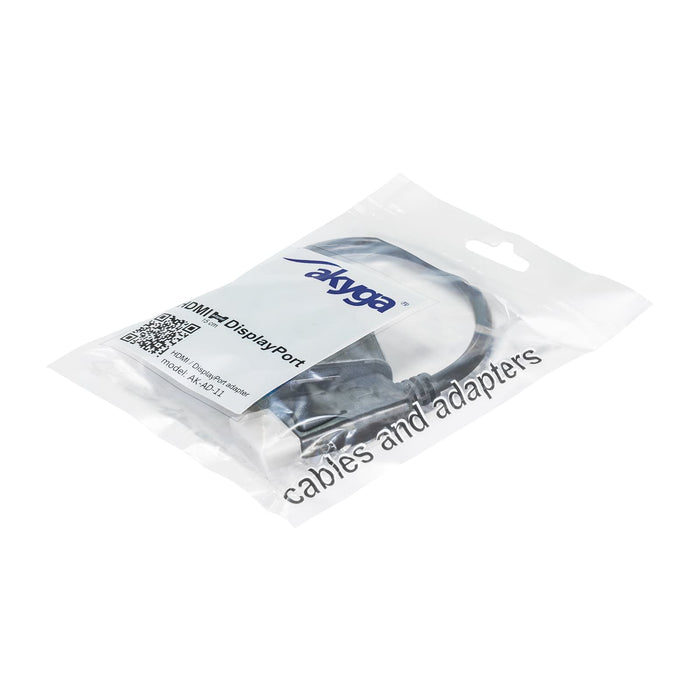 EAN 5901720130624 - Akyga AK-AD-11 adaptador de cable de vídeo 0,15 m HDMI tipo A (Estándar) DisplayPort Negro imagen 4