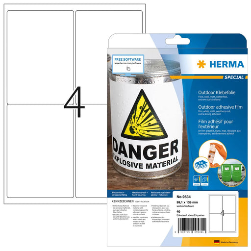 EAN 4008705095341 - HERMA 9534 etiqueta de impresora Blanco Etiqueta para impresora autoadhesiva imagen 1