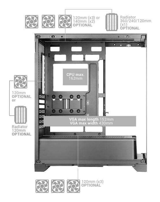 EAN 8435693112983 - Mars Gaming MCPRISMA carcasa de ordenador Midi Tower Negro imagen 8
