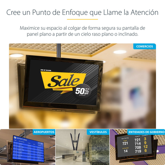 EAN 0065030880671 - StarTech.com FPCEILBTB soporte para pantalla de señalización 190,5 cm (75") Negro imagen 11