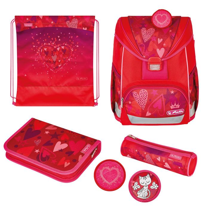 EAN 4008110284392 - Herlitz UltraLight Plus Sweet Hearts juego de mochila escolar Chica Poliéster Rojo imagen 1