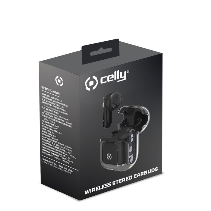 EAN 8021735201984 - Celly SHEER Auriculares True Wireless Stereo (TWS) Dentro de oído Llamadas/Música Negro, Transparente imagen 3