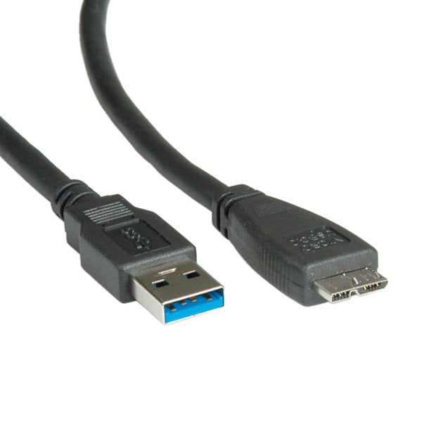 EAN 7611990125456 - ROLINE 11.02.8873 cable USB USB 3.2 Gen 1 (3.1 Gen 1) 0,8 m USB A Micro-USB B Negro imagen 1