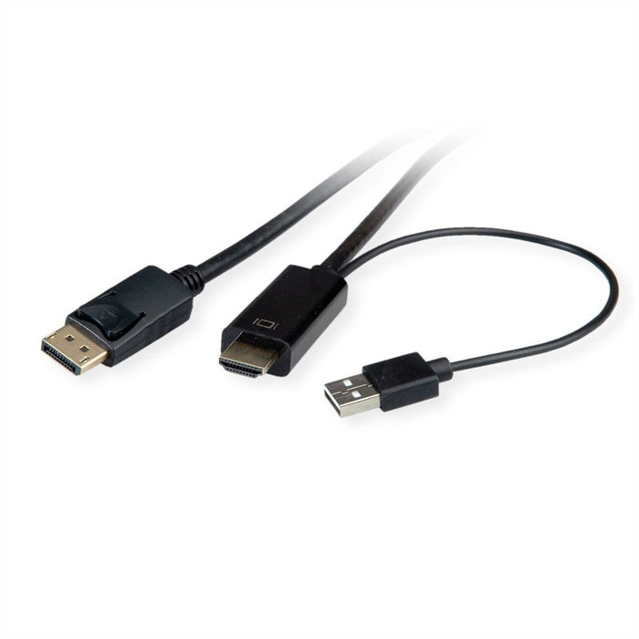 EAN 7630049619494 - ROLINE 11.04.5992 adaptador de cable de vídeo 2 m HDMI + USB DisplayPort Negro imagen 3
