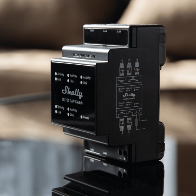 EAN 3800235266830 - Shelly LAN Switch Interruptor inteligente Negro imagen 3