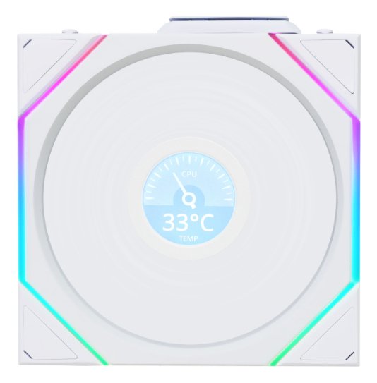 EAN 4718466017307 - Lian Li Uni Fan TL120 LCD Reverse Blade Wireless Carcasa del ordenador Ventilador 12 cm Blanco 1 pieza(s) imagen 1