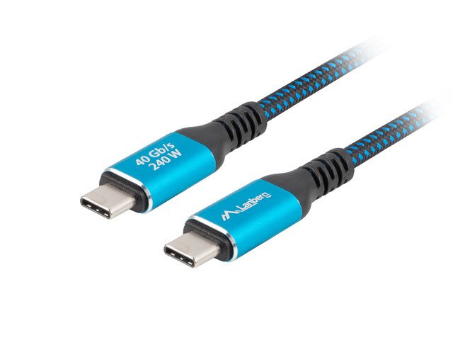 EAN 5901969447132 - Lanberg CA-CMCM-44CU-0005-BK cable USB USB4 Gen 2x2 0,5 m USB C Negro, Azul imagen 2