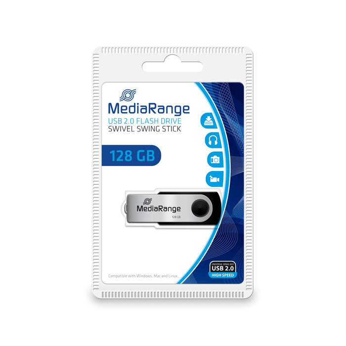EAN 4260459613329 - MediaRange MR913 unidad flash USB 128 GB USB tipo A 2.0 Negro, Plata imagen 1