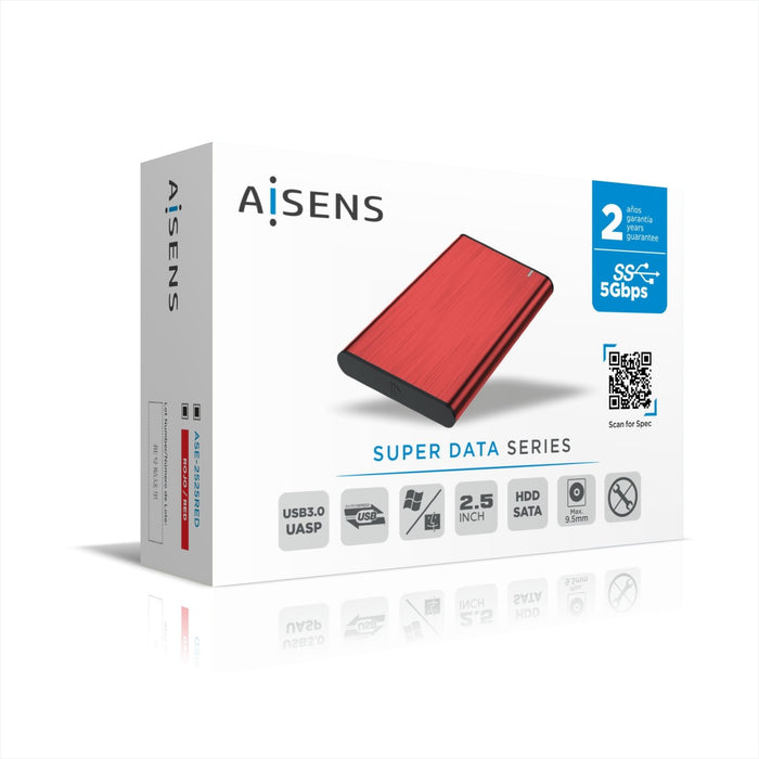 EAN 8436574704495 - AISENS ASE-2525RED caja para disco duro externo Caja externa para unidad de estado sólido (SSD) 2.5" imagen 4