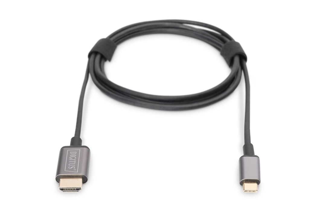 EAN 4016032465072 - Digitus DA-70821 adaptador de cable de vídeo 1,8 m USB Tipo C HDMI tipo A (Estándar) Gris imagen 2