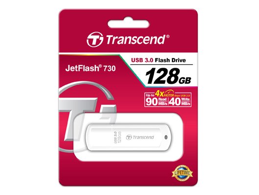 EAN 0760557831846 - Transcend JetFlash TS128GJF730 unidad flash USB 128 GB USB tipo A 3.2 Gen 1 (3.1 Gen 1) Blanco imagen 2
