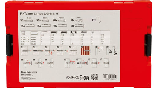 EAN 4048962482294 - Fischer 567903 tornillo de anclaje y taco 128 pieza(s) Juego de enchufes de pared y tornillos imagen 2
