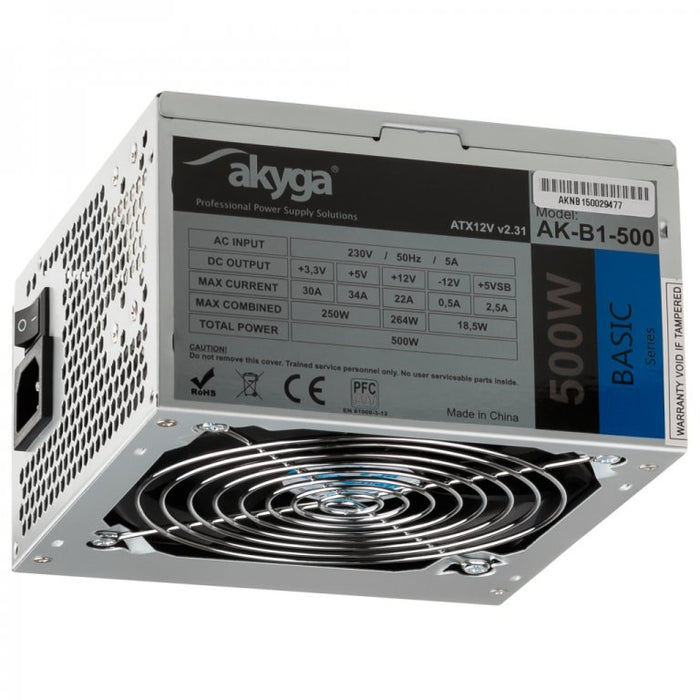 EAN 5901720130334 - Akyga AK-B1-500 unidad de fuente de alimentación 500 W 20+4 pin ATX ATX Gris imagen 3
