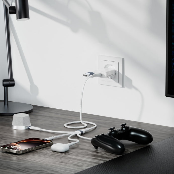 EAN 4252011910175 - 4smarts 541299 cable USB 0,25 m USB C USB C/Micro USB-A/Lightning Plata, Blanco imagen 4