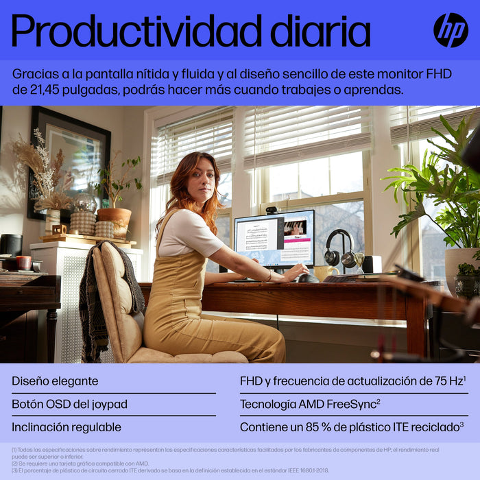 EAN 5715063348420 - HP V22v G5 FHD Monitor pantalla para PC 54,5 cm (21.4") 1920 x 1080 Pixeles Full HD LCD Negro imagen 3