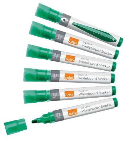 EAN 5028252612852 - Nobo Liquid Ink Boardmarker 3mm Rundspitze marcador 10 pieza(s) Punta redonda Verde imagen 1