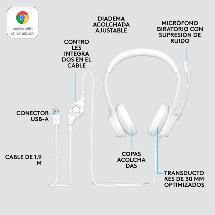 EAN 5099206107304 - Logitech 981-001286 auricular y casco Auriculares Alámbrico Diadema Oficina/Centro de llamadas USB tipo A imagen 10