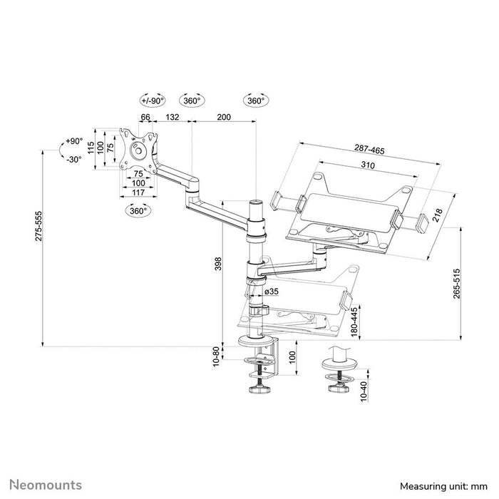 EAN 8717371449865 - Neomounts DS20-425BL2 soporte para ordenador portátil Soporte de mesa con estante para ordenador portátil imagen 20