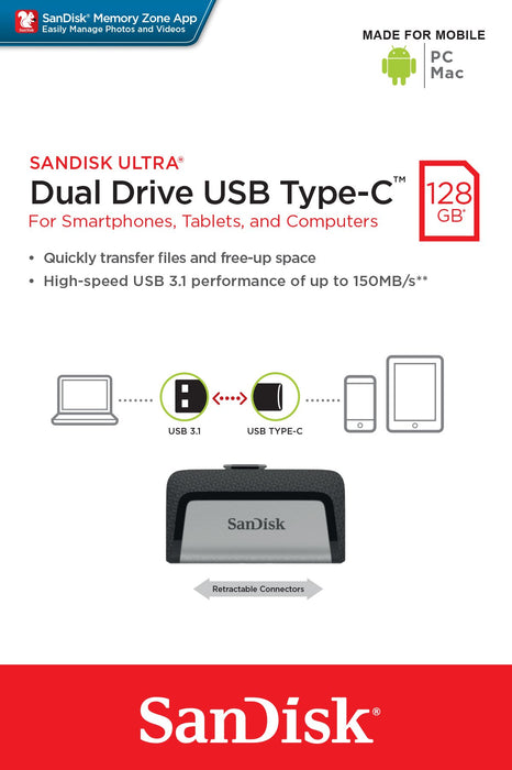 EAN 0619659142063 - SanDisk Ultra Dual Drive USB Type-C unidad flash USB 128 GB USB Type-A / USB Type-C 3.2 Gen 1 (3.1 Gen 1) imagen 11