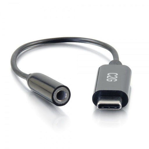 EAN 0757120544265 - C2G 54426 cable de teléfono móvil Negro 0,09 m USB-C 3,5 mm imagen 2