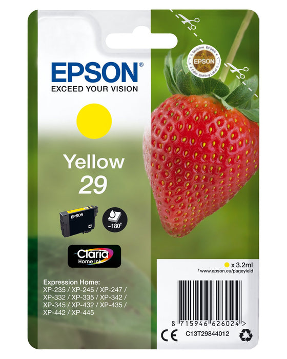 EAN 8715946626031 - Epson Strawberry C13T29844022 cartucho de tinta 1 pieza(s) Original Amarillo imagen 1