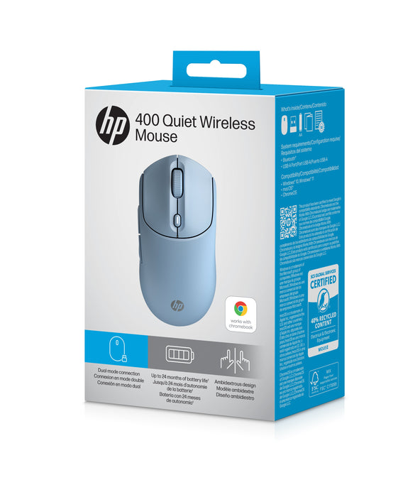 EAN 198701895268 - HP 400 Quiet Blue Wireless Mouse ratón Hogar Ambidextro RF Wireless + Bluetooth 6000 DPI imagen 13
