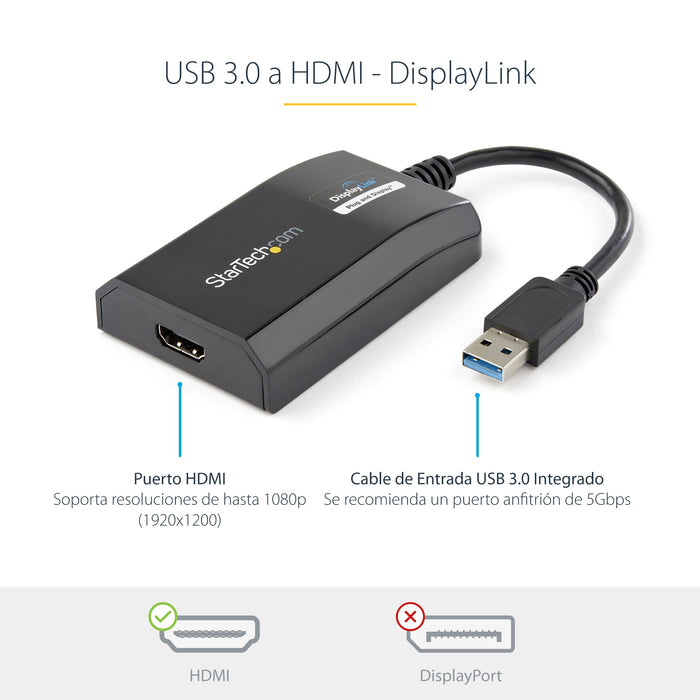 EAN 0065030857505 - StarTech.com USB32HDPRO Adaptador gráfico USB 1920 x 1200 Pixeles Negro imagen 7