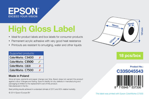 EAN 4058154268902 - Epson High Gloss Label imagen 1