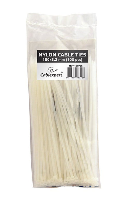 EAN 8716309033121 - Gembird NYT-150/25 presilla Nylon Blanco 100 pieza(s) imagen 3