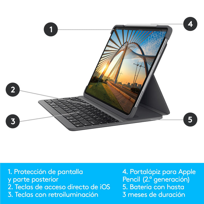 EAN 5099206090613 - Logitech 920-009687 teclado para móvil QWERTY Español Bluetooth Grafito imagen 11