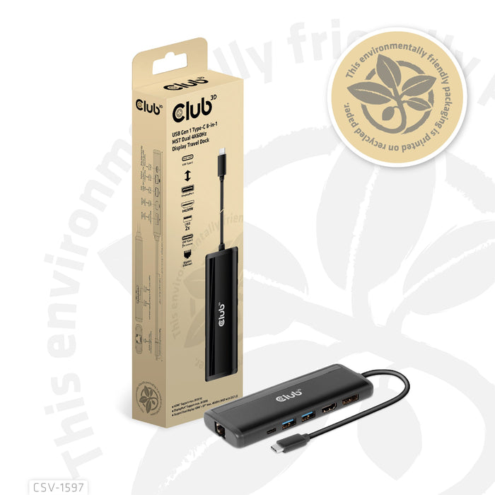 EAN 8719214472368 - CLUB3D CSV-1597 base para portátil y replicador de puertos USB 3.2 Gen 1 (3.1 Gen 1) Type-C Negro imagen 5