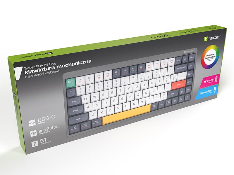 EAN 5907512871614 - Tracer FINA 84 teclado Juego USB + RF Wireless + Bluetooth QWERTY Inglés Gris imagen 7