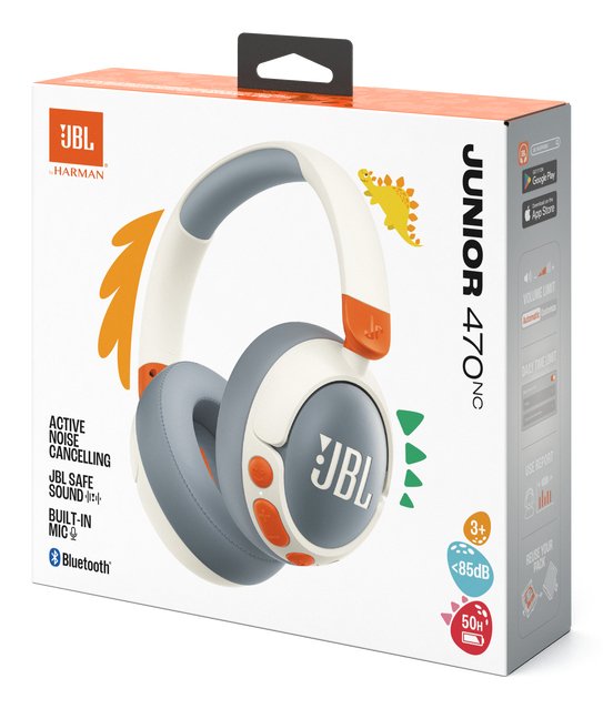 EAN 1200130016530 - JBL Junior 470NC Auriculares Inalámbrico Diadema Llamadas/Música USB Tipo C Bluetooth Gris claro, Blanco imagen 7