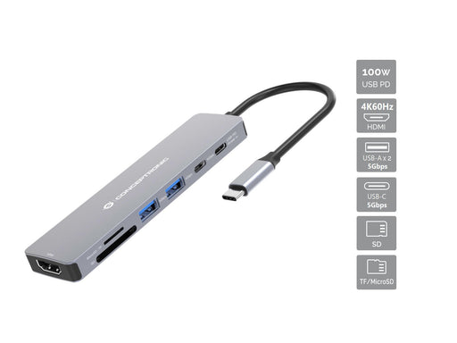 EAN 4015867238912 - Conceptronic DONN28G base para portátil y replicador de puertos Alámbrico USB 3.2 Gen 1 (3.1 Gen 1) Type- imagen 1