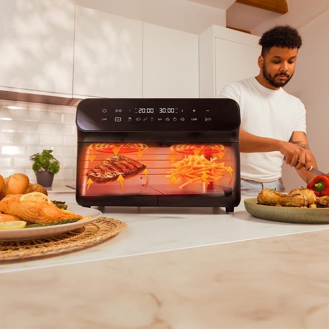 EAN 8435484034890 - Cecotec Advance 9000 Doble 9 L Independiente 2800 W Freidora de aire caliente Negro, Acero inoxidable imagen 10