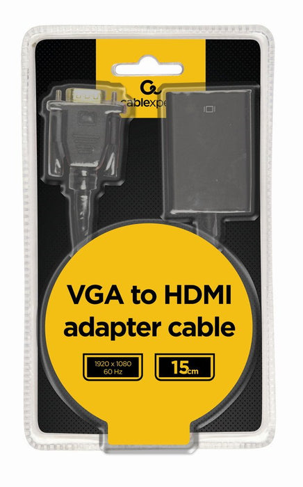 EAN 8716309098762 - Gembird A-VGA-HDMI-01 adaptador de cable de vídeo 0,15 m HDMI tipo A (Estándar) VGA (D-Sub) Negro imagen 2