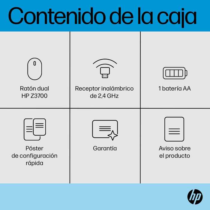 EAN 0197029312853 - HP Z3700 Dual Black Mouse ratón Oficina Ambidextro RF inalámbrico 1600 DPI imagen 7