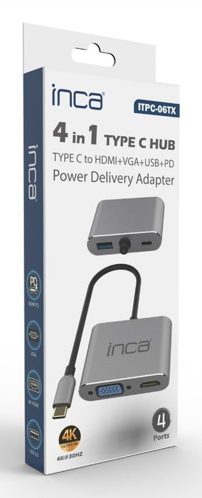 EAN 8681949016301 - Inca ITPC-06TX hub de interfaz USB Tipo C 5000 Mbit/s Gris imagen 5