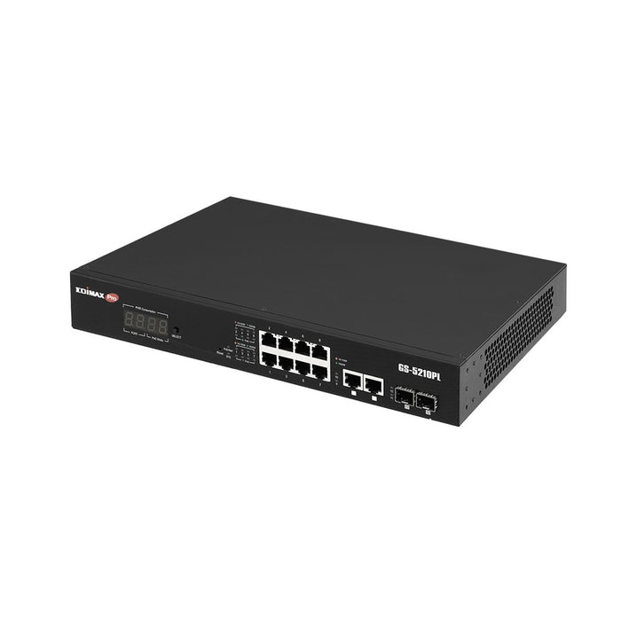 EAN 4717964704269 - Edimax GS-5210PL switch Gestionado Gigabit Ethernet (10/100/1000) Negro imagen 3