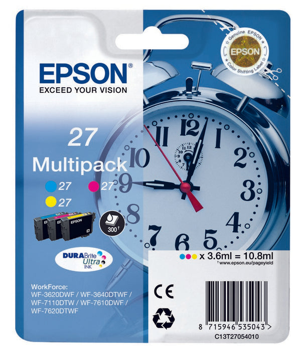 EAN 8715946535043 - Epson Alarm clock 27 DURABrite Ultra cartucho de tinta 1 pieza(s) Original Cian, Magenta, Amarillo imagen 1
