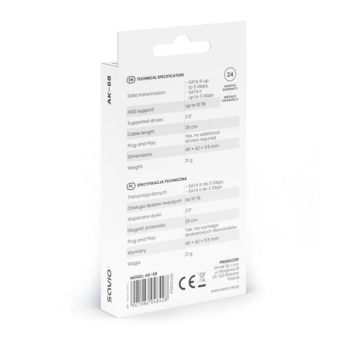 EAN 5901986048428 - Savio K-68 tarjeta y adaptador de interfaz USB 3.2 Gen 1 (3.1 Gen 1) imagen 5