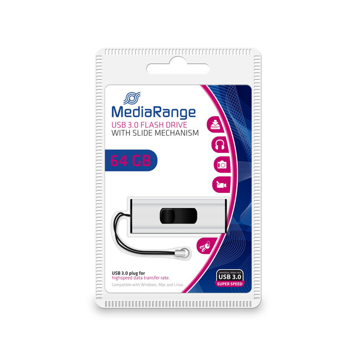 EAN 4260283113439 - MediaRange MR917 unidad flash USB 64 GB USB tipo A 3.2 Gen 1 (3.1 Gen 1) Negro, Plata imagen 5