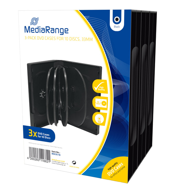 EAN 4260283116621 - MediaRange BOX35-10 funda para discos ópticos Funda de DVD 10 discos Negro imagen 2