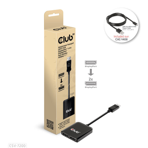 EAN 8719214471972 - CLUB3D CSV-7220 adaptador de cable de vídeo 1 m DisplayPort HDMI + DisplayPort Gris imagen 2